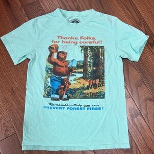 Smokey Bear Tee Mint Green Size Small